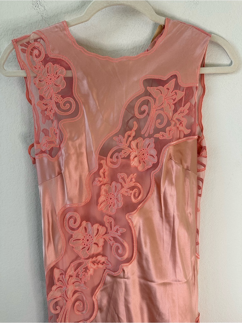 ULLA JOHNSON Kaia Open-Back Asymmetric Lace Silk Midi Pink Dress SZ US 6 - Picture 4 of 11
